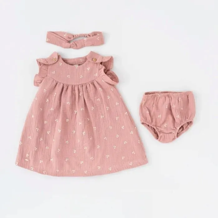 ست پیراهن دخترانه تابستانی به همراه تل و شورت