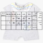 جدول سایزبندی رامپر پسرانه طرح هپی فرندز
