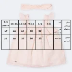 جدول سایزبندی پیراهن دخترانه طرح جانا
