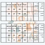 جدول سایزبندی دوبنده پسرانه طرح سافاری پارک