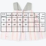 جدول سایزبندی پیراهن دخترانه طرح آذین