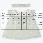 جدول سایزبندی پیراهن دخترانه طرح الیکا