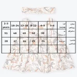 جدول سایزبندی رپیراهن دخترانه طرح کاترین