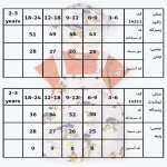 جدول سایزبندی دوبنده پسرانه طرح مانکی