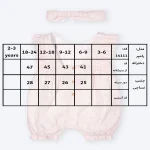 جدول سایزبندی رامپر دخترانه طرح پرنیا