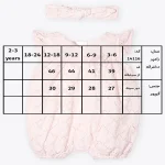 جدول سایزبندی رامپر دخترانه طرح رزگل