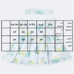 جدول سایزبندی پیراهن دخترانه طرح سلین