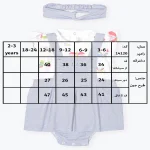 جدول سایزبندی رامپر دخترانه طرح سوئیتی