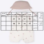 جدول سایزبندی رامپر پسرانه طرح تدی