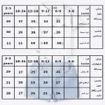 جدول سایزبندی پیراهن شلوارک طرح وایکینگ